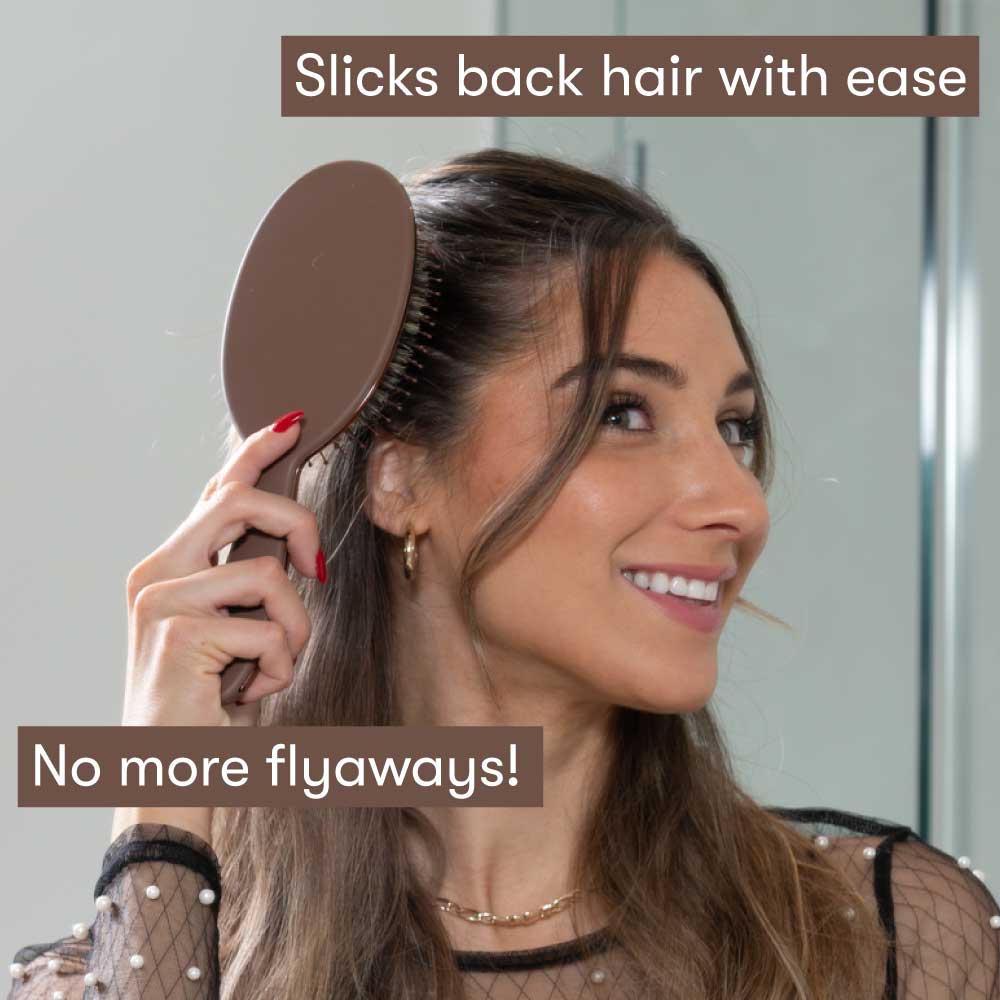 Framar Hair Brushes & Hair Accessories - FRAMAR Boar Bristle Hair Brush, Boar Brush For Hair - Brown