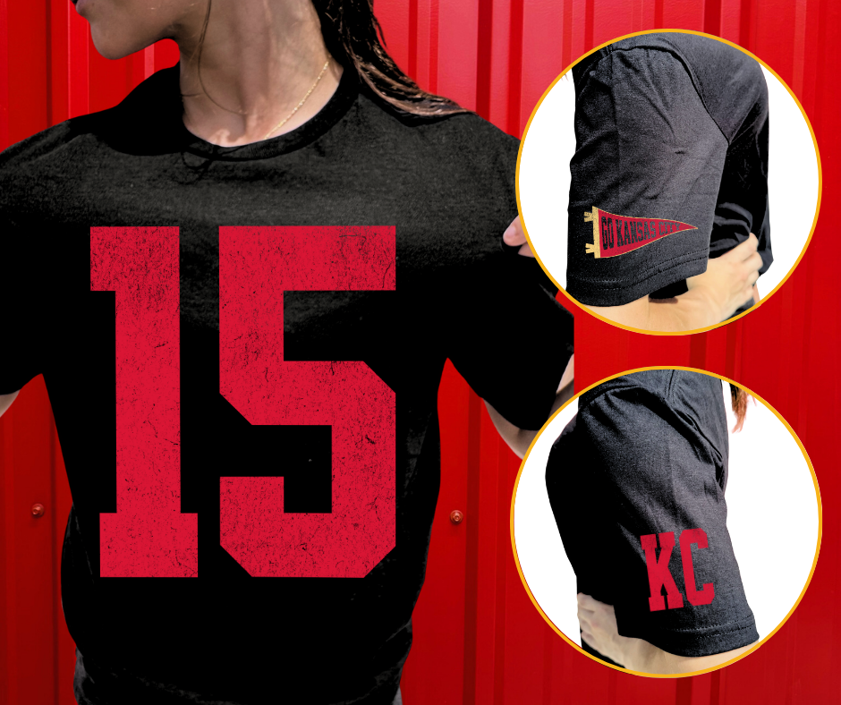 The Red Rival Wholesale - Oversized 15 - KC Pennant Sleeves (Pick Your Tee Color)