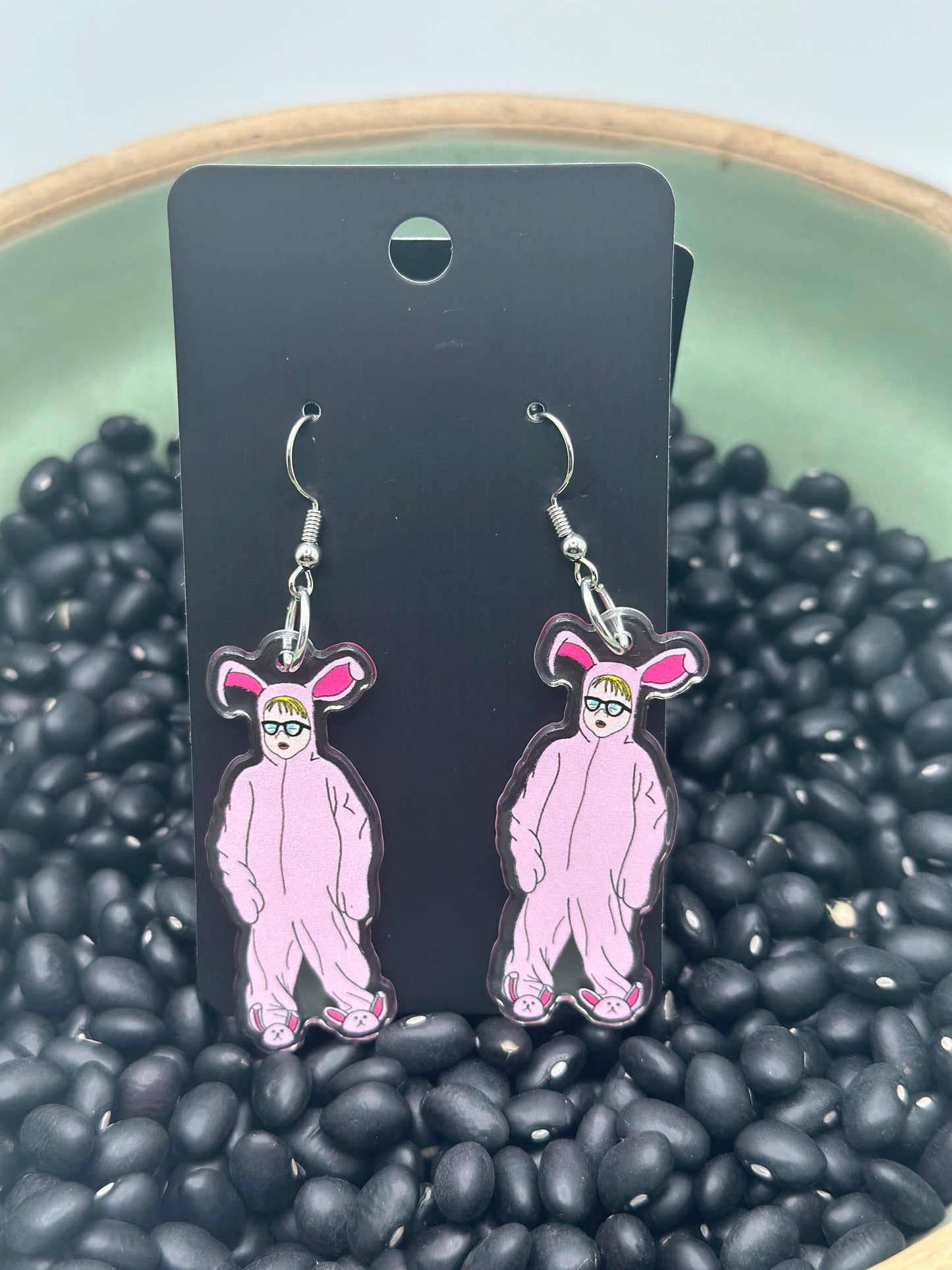 Crooked Halo - Christmas Story Bunny PJ Earrings