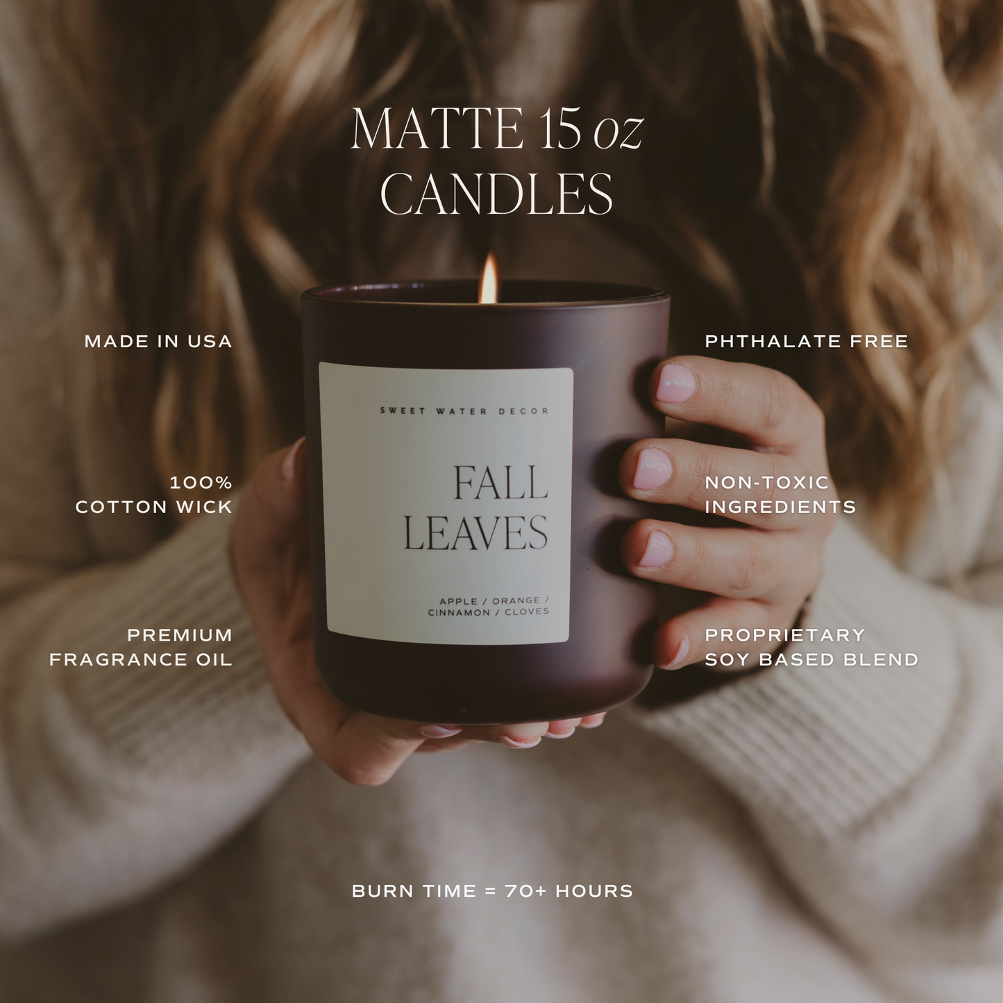 Sweet Water Decor - *NEW* Hello Fall 15 oz Candle, Matte Jar - Fall Decor