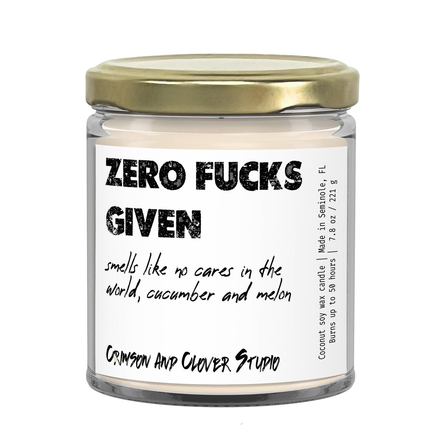 Crimson and Clover Studio - Zero Fucks Given Funny Candle