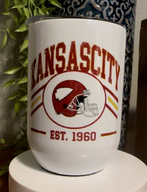 Dogwood Graphics & Design - Kansas City Chiefs Est 1960 12oz Wine Tumbler