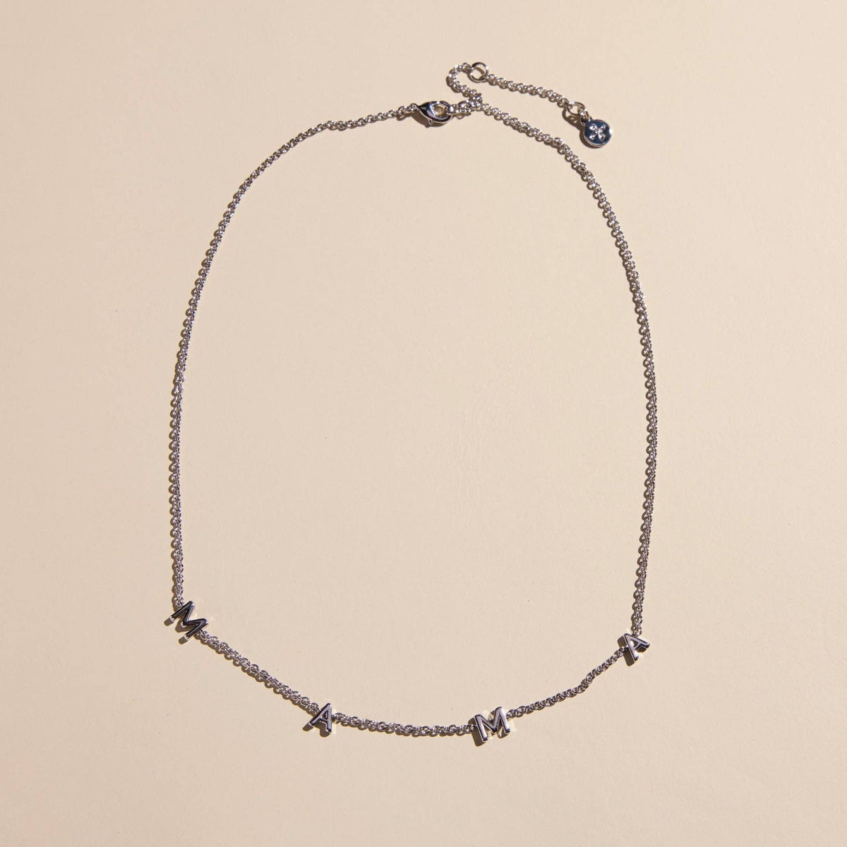 Silver MAMA Initial Necklace