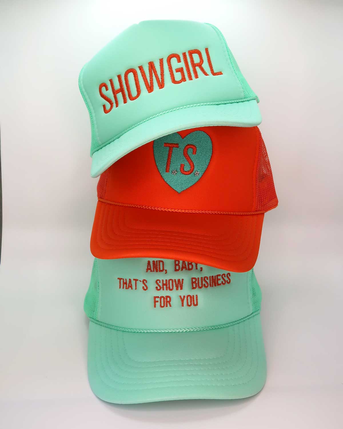 Sundrop - Taylor Swift Showgirl Heart Embroidered Hat - Orange TS Star