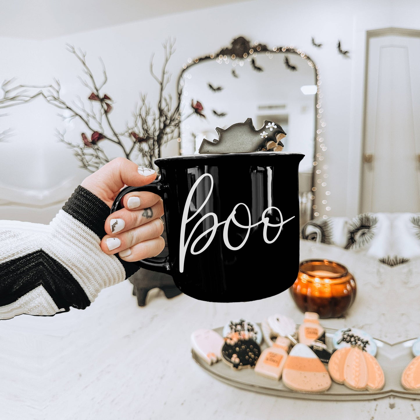 Gia Roma - Halloween Coffee Mugs, Fall Drinkware, Orange + Brown Mugs