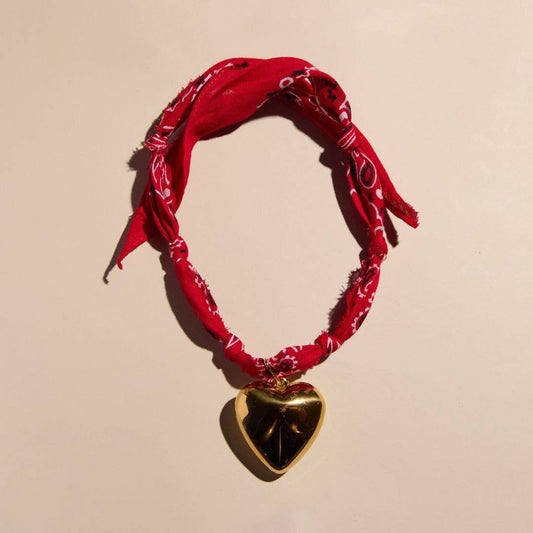 Nickel and Suede - Red Bandana Necklace