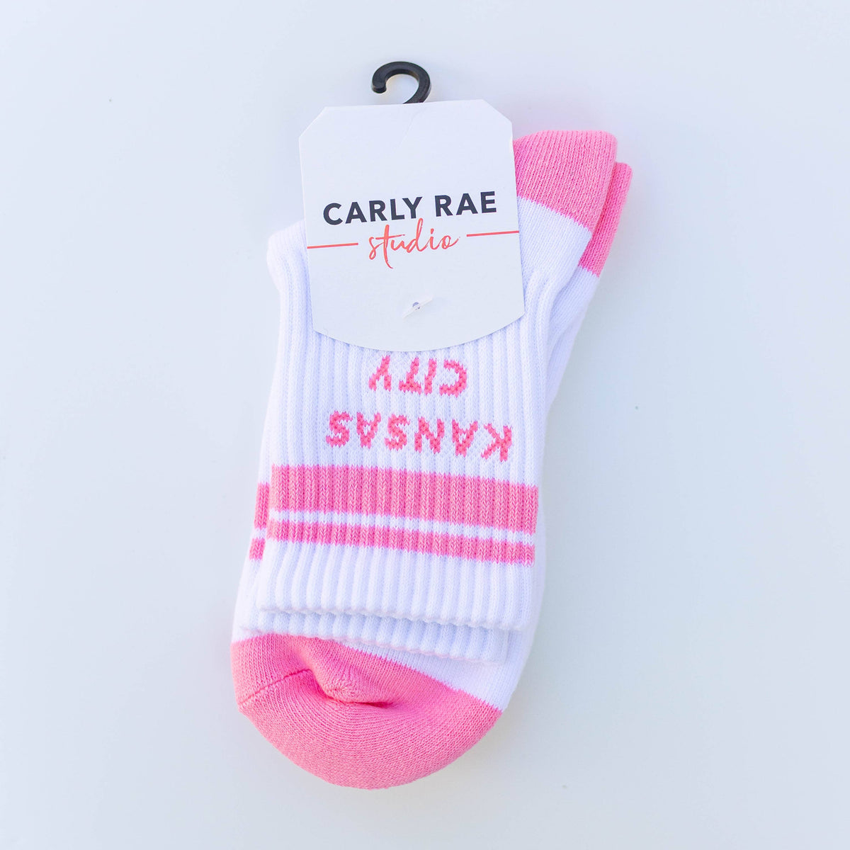 Kansas City Crew Socks - White w/ Pink