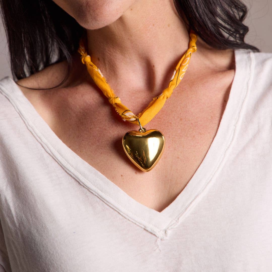 Nickel and Suede - Yellow Bandana Necklace
