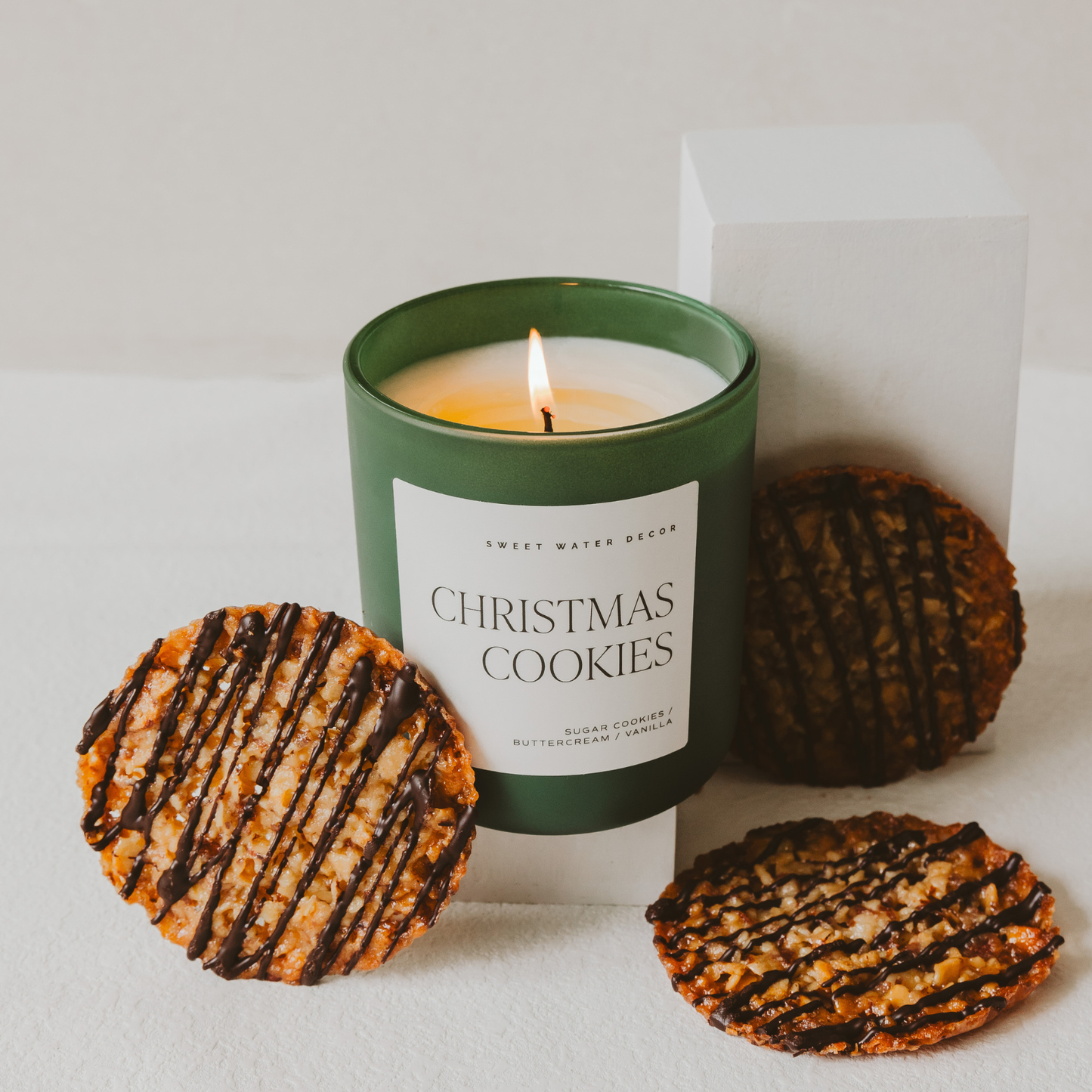 Sweet Water Decor - Christmas Cookies 15 oz Soy Candle, Matte Jar - Home Decor