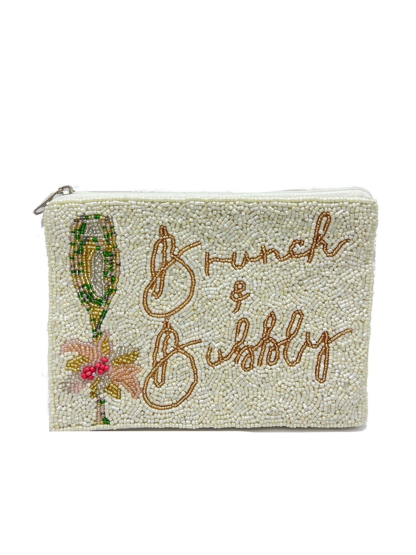 Double Double Brunch & Bubbly Beaded Coin Purse