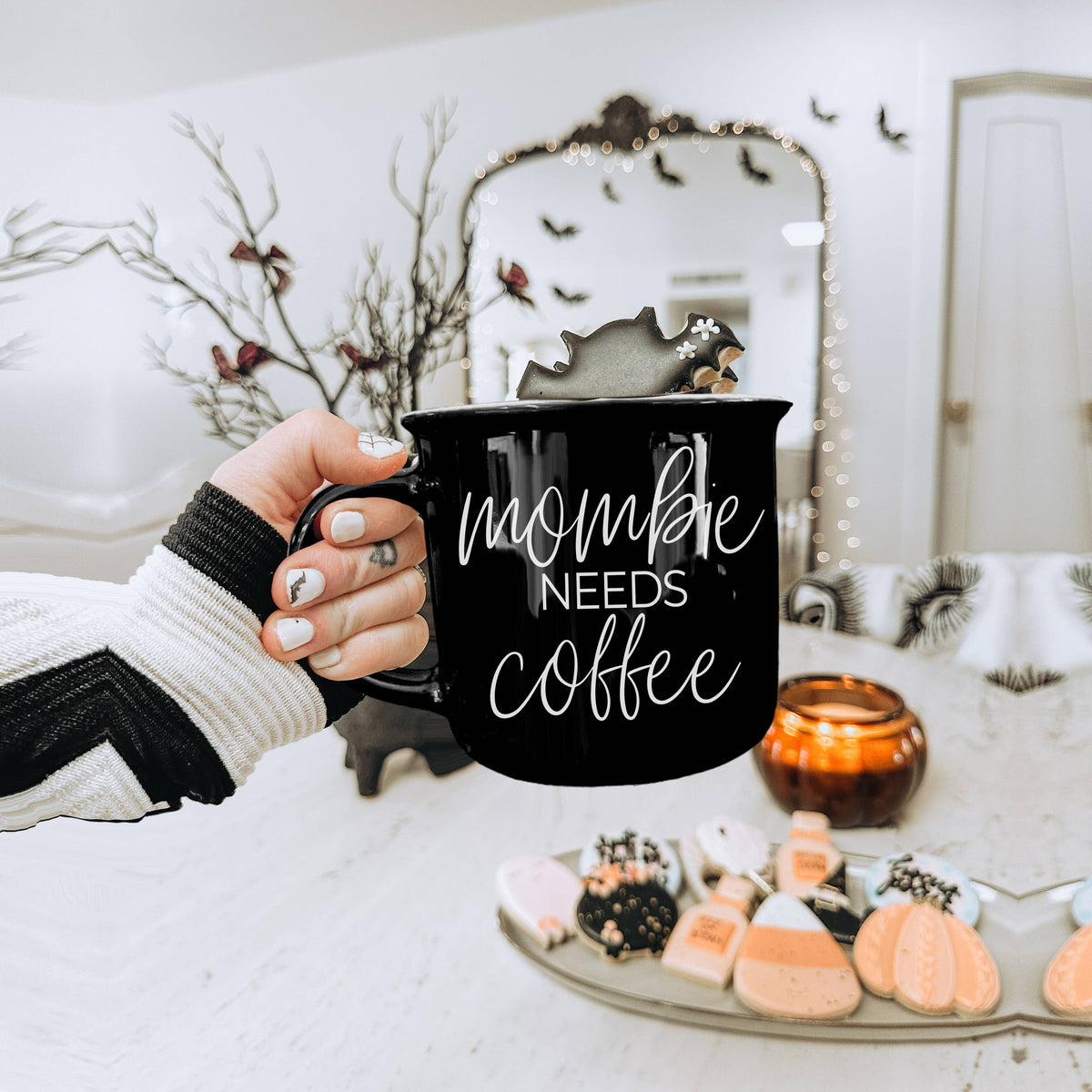 Gia Roma - Halloween Coffee Mugs, Fall Drinkware, Orange + Brown Mugs