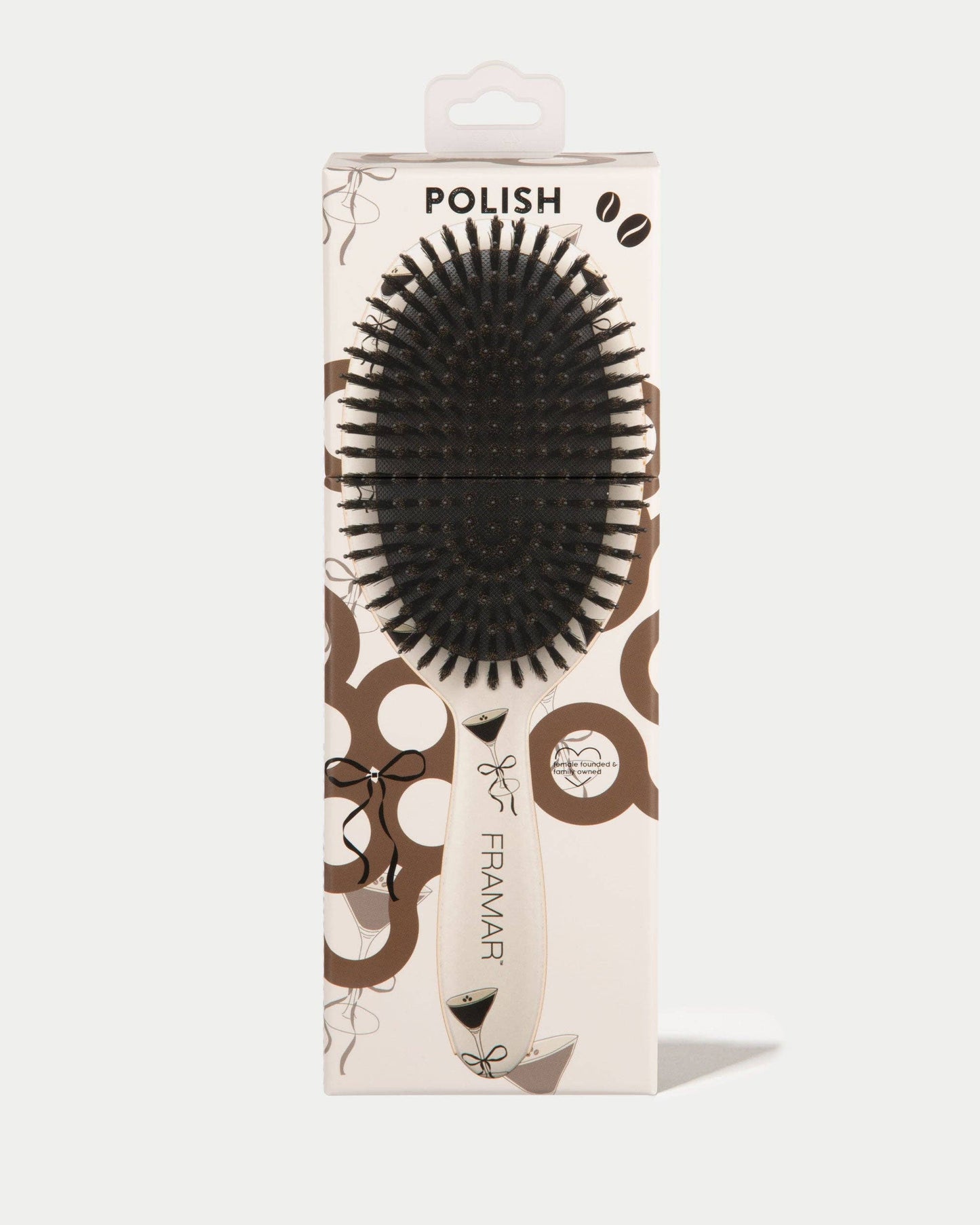 Framar Hair Brushes & Hair Accessories - FRAMAR Espresso Boar Bristle Hair Brush, Boar Brush For Hair