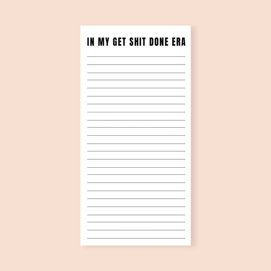 Crimson and Clover Studio - In My Get Shit Done Era Funny Notepad