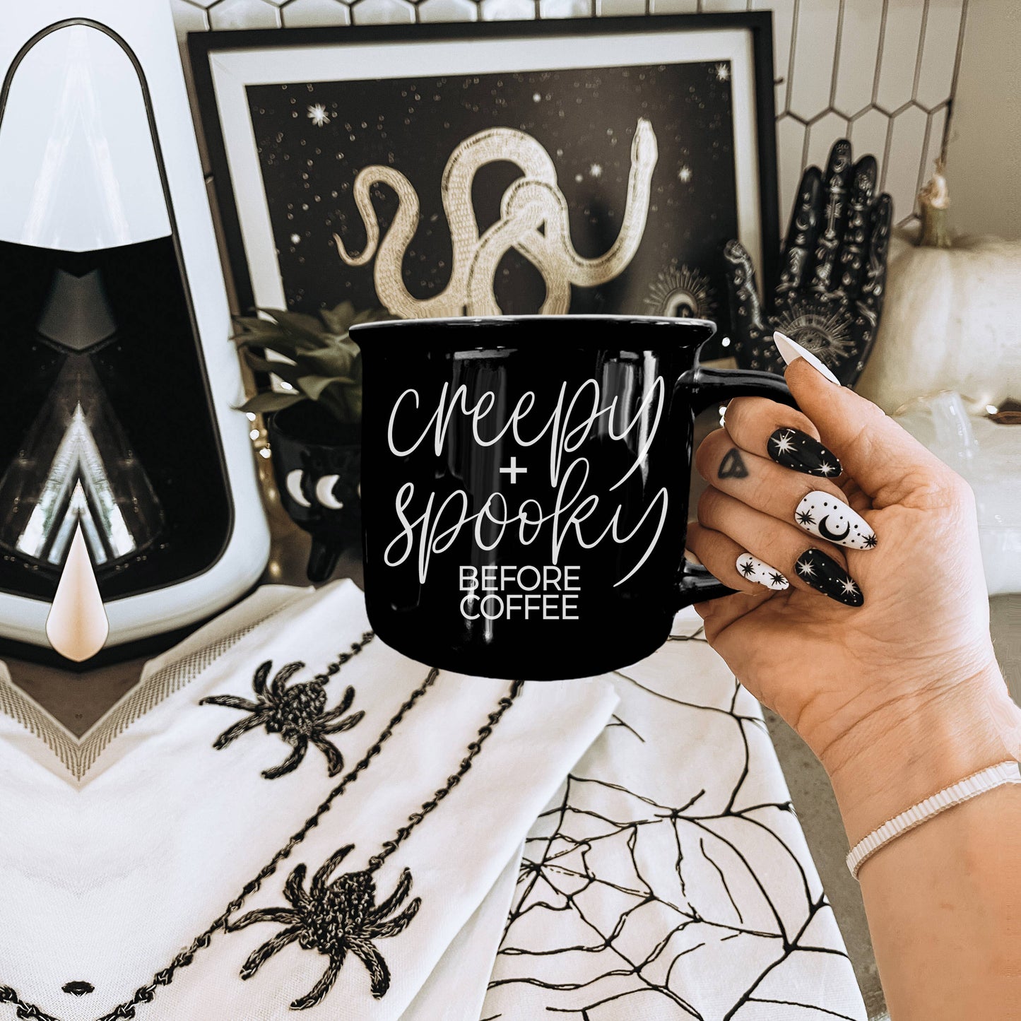 Gia Roma - Halloween Coffee Mugs, Fall Drinkware, Orange + Brown Mugs