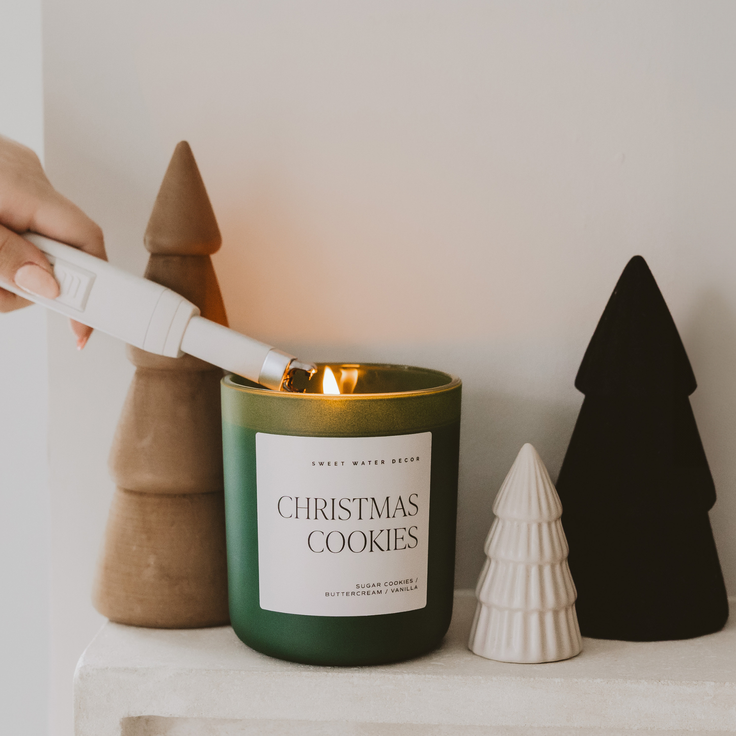 Sweet Water Decor - Christmas Cookies 15 oz Soy Candle, Matte Jar - Home Decor