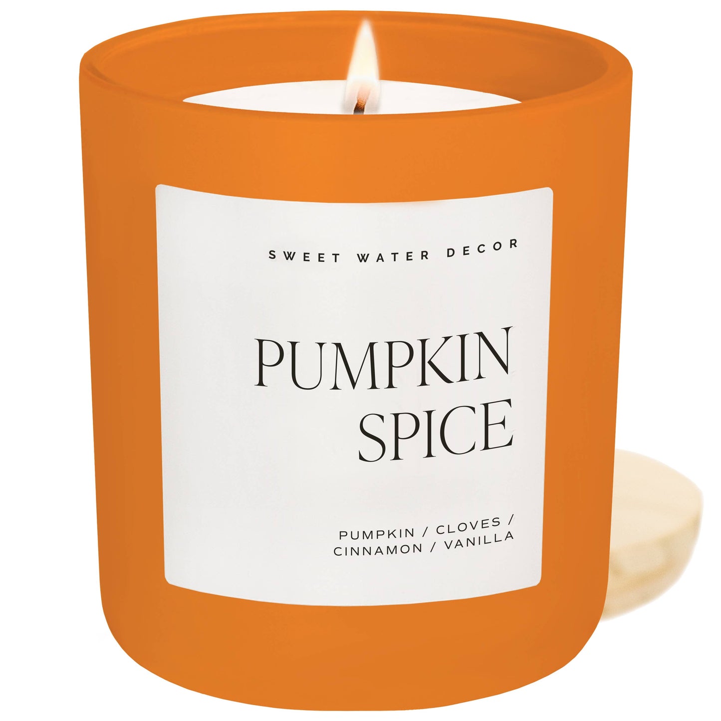 Sweet Water Decor - Pumpkin Spice 15 oz Soy Candle, Matte Jar - Fall Decor