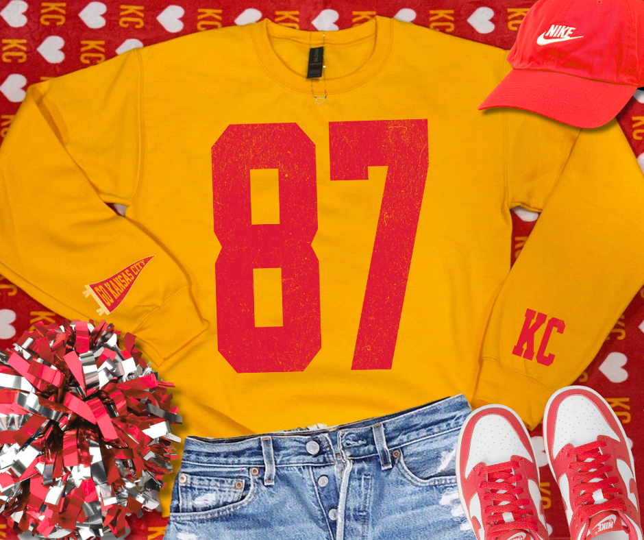 The Red Rival Wholesale - Oversized 87 - KC Pennant Sleeves  (Pick Your Sweatshirt Color)