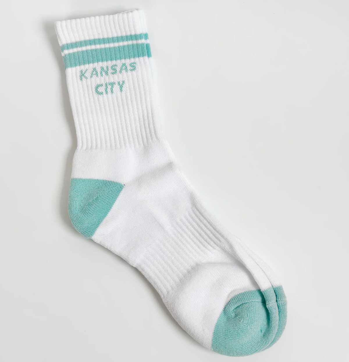 Kansas City Crew Socks - White w/ Teal