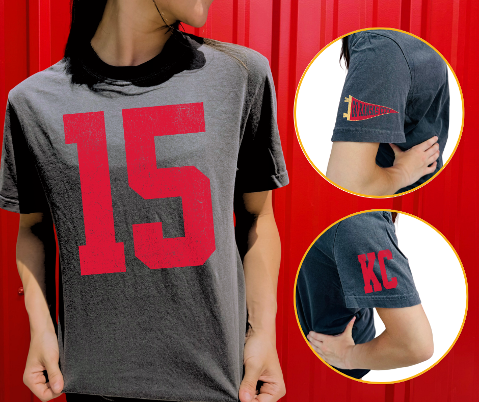 The Red Rival Wholesale - Oversized 15 - KC Pennant Sleeves (Pick Your Tee Color)