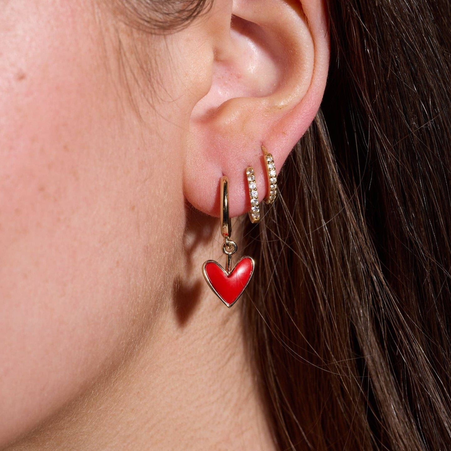Nickel and Suede - Red Coral Sweetheart Huggies