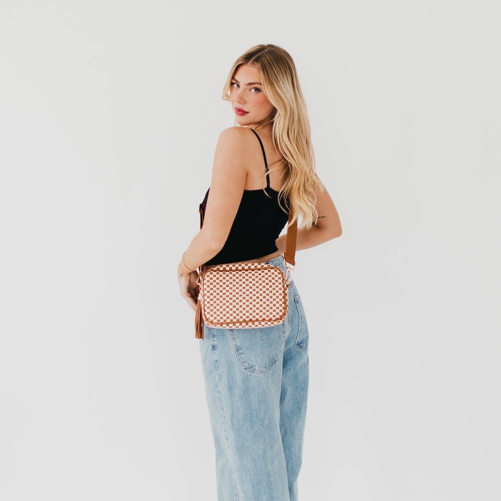 Pretty Simple - Woven Willow Camera Crossbody Bag