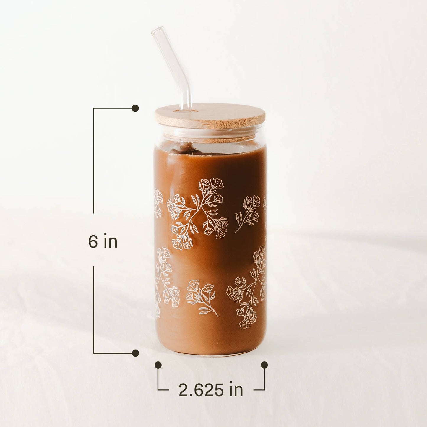 Sweet Water Decor - Candy Cane 17 oz Can Glass w/ Straw & Lid - Christmas Gifts