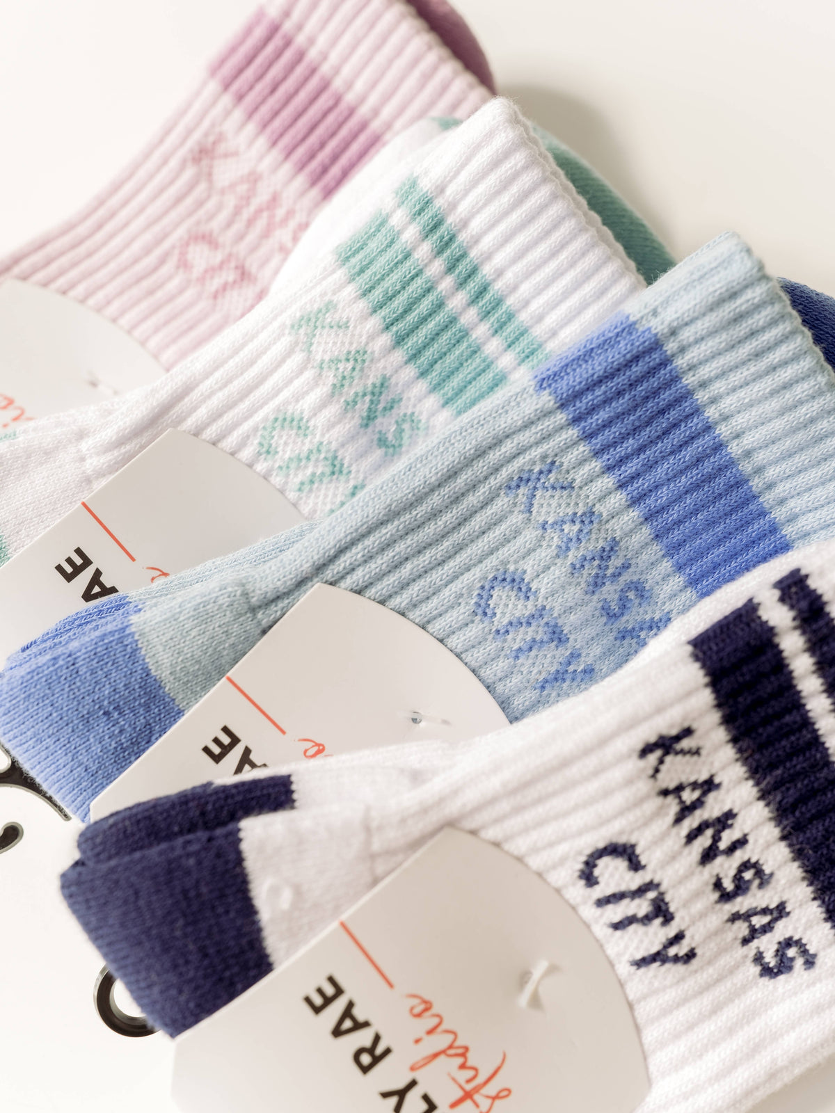 Kansas City Crew Socks - White w/ Teal