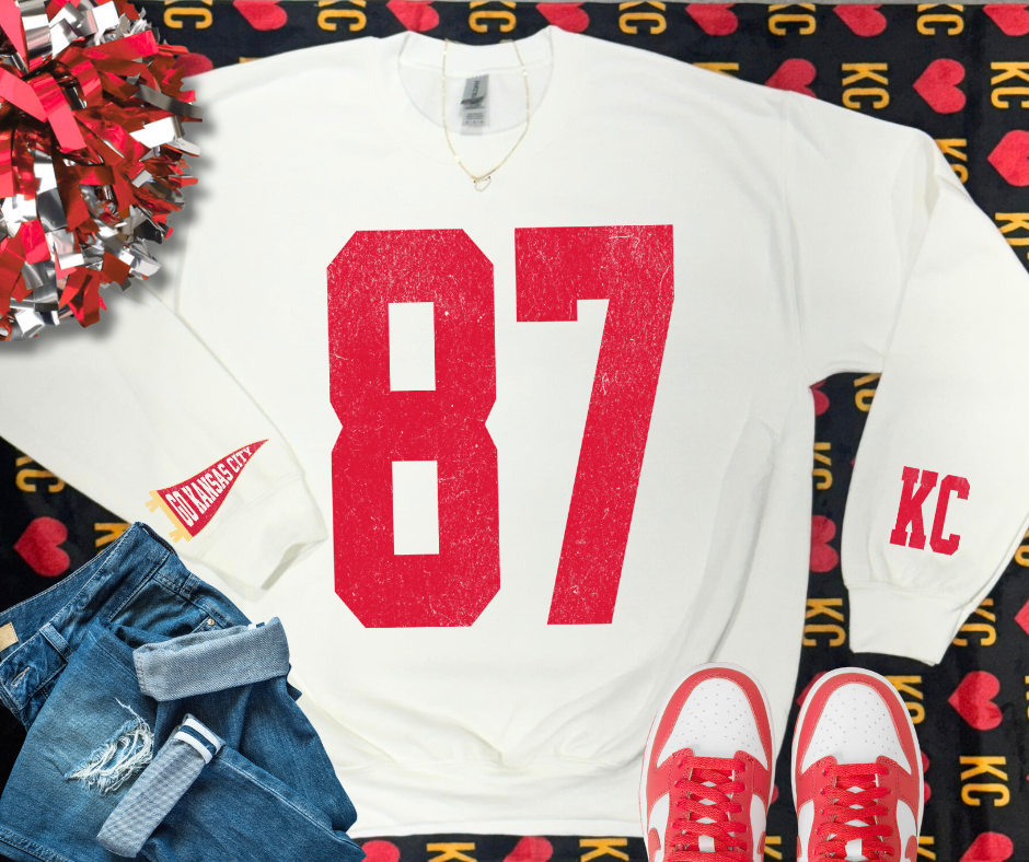 The Red Rival Wholesale - Oversized 87 - KC Pennant Sleeves  (Pick Your Sweatshirt Color)