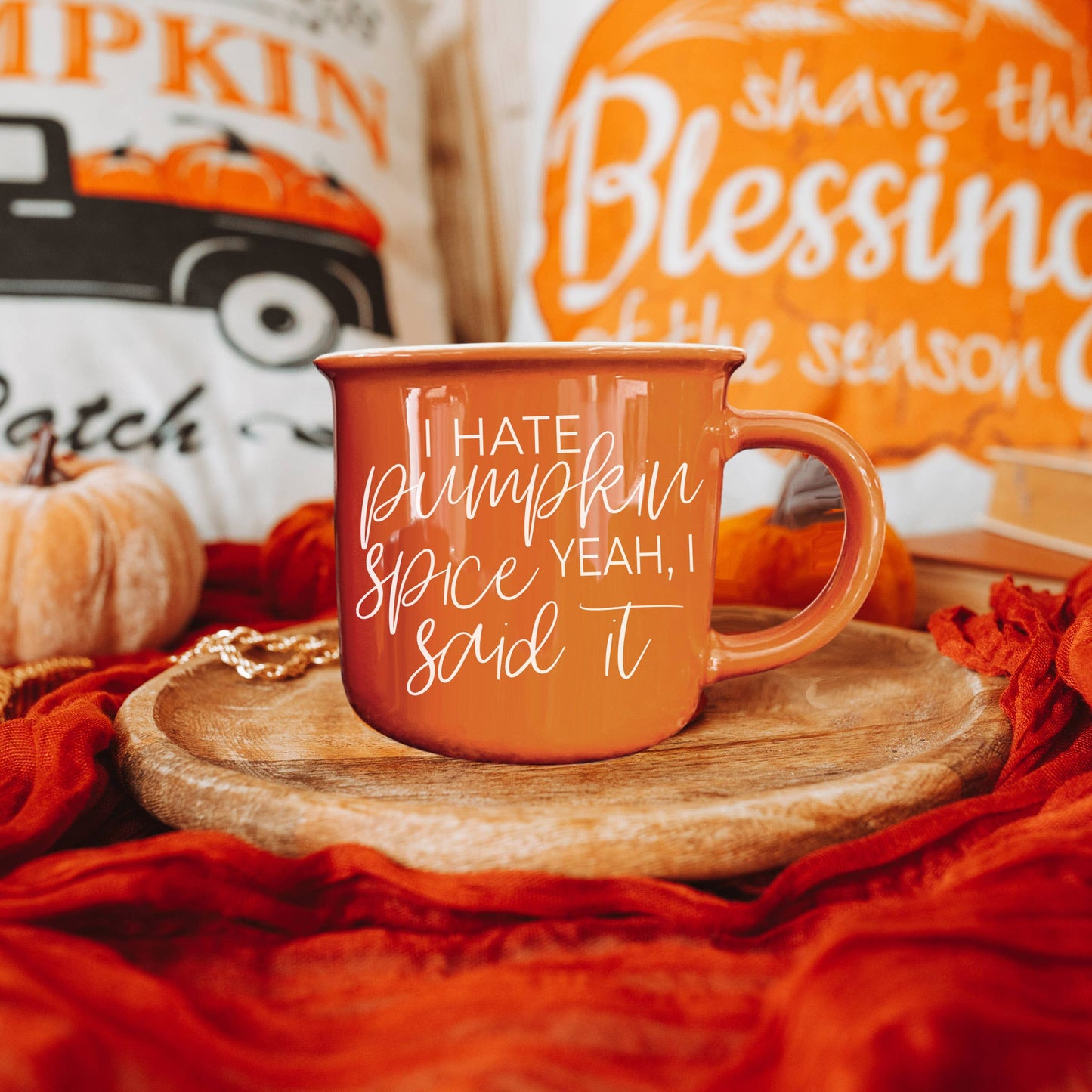 Gia Roma - Halloween Coffee Mugs, Fall Drinkware, Orange + Brown Mugs