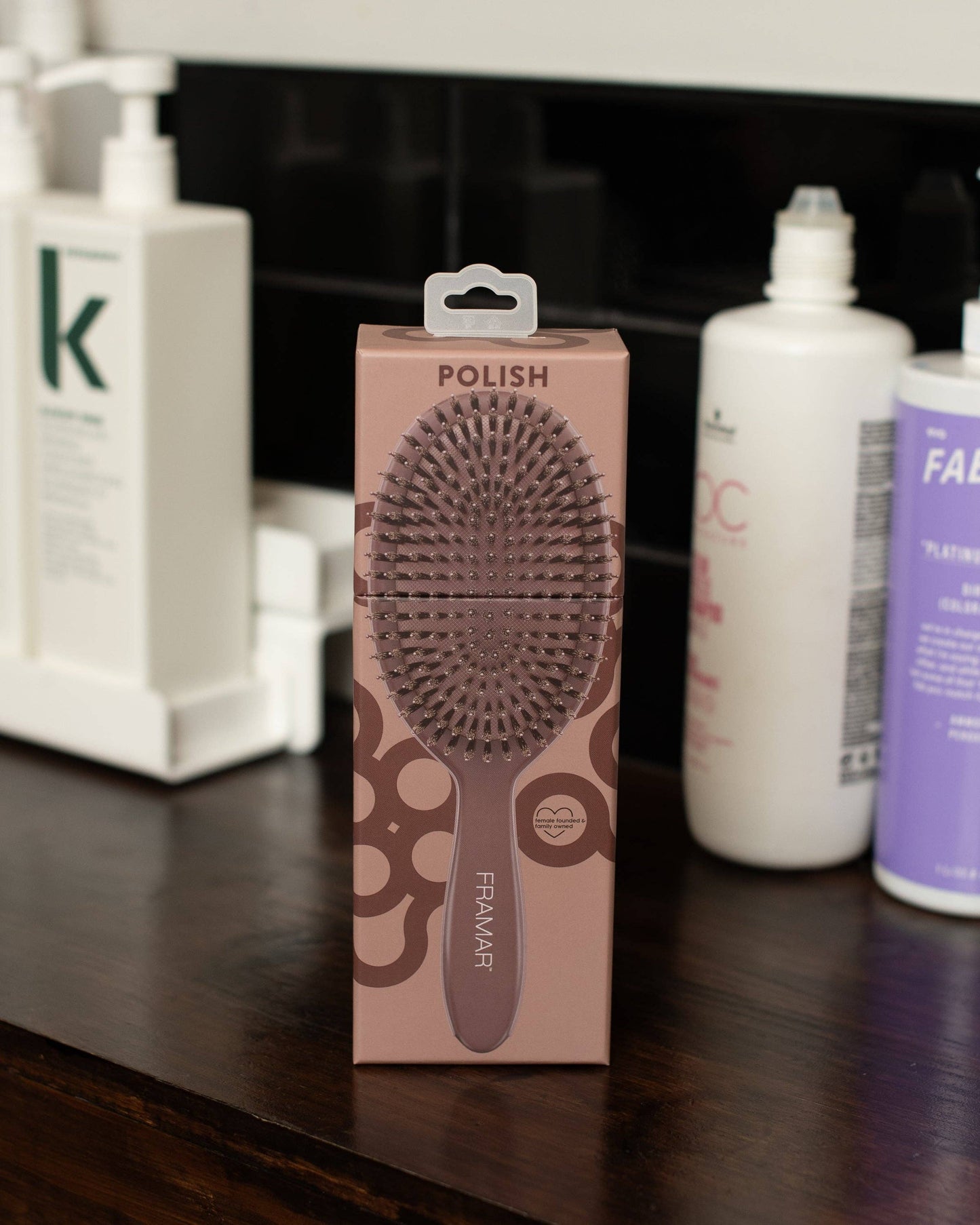 Framar Hair Brushes & Hair Accessories - FRAMAR Boar Bristle Hair Brush, Boar Brush For Hair - Brown