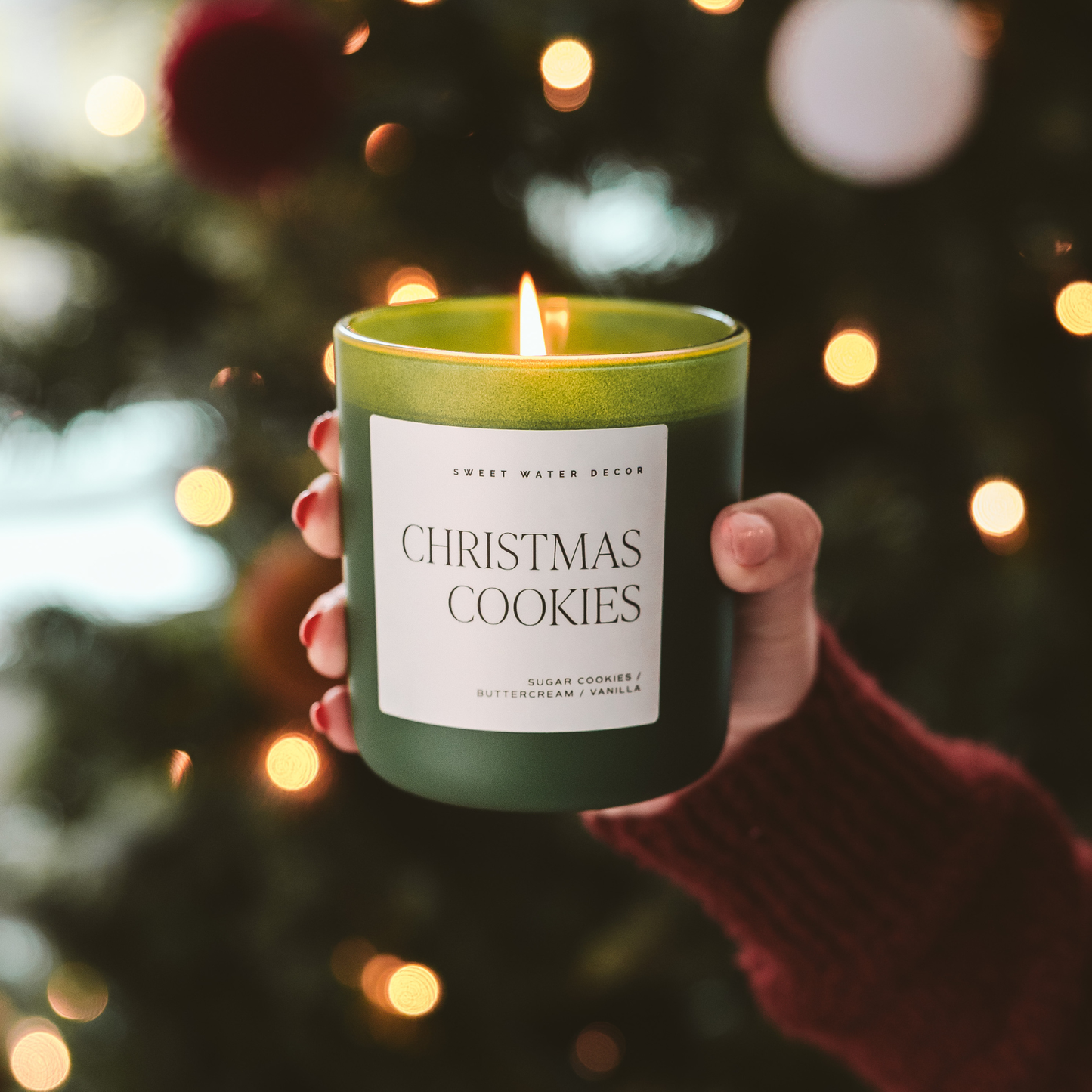 Sweet Water Decor - Christmas Cookies 15 oz Soy Candle, Matte Jar - Home Decor