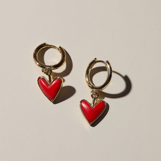 Nickel and Suede - Red Coral Sweetheart Huggies