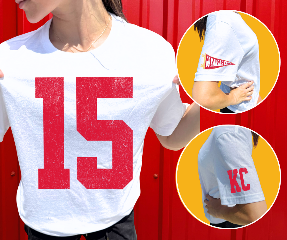 The Red Rival Wholesale - Oversized 15 - KC Pennant Sleeves (Pick Your Tee Color)