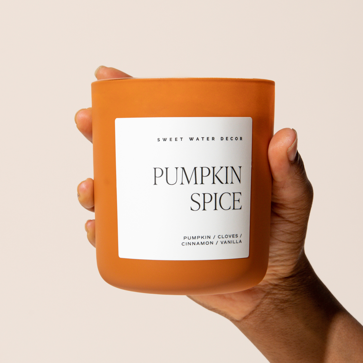 Sweet Water Decor - Pumpkin Spice 15 oz Soy Candle, Matte Jar - Fall Decor