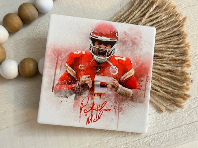 Dogwood Graphics & Design - Patrick Mahomes Chiefs Ceramic Coasters