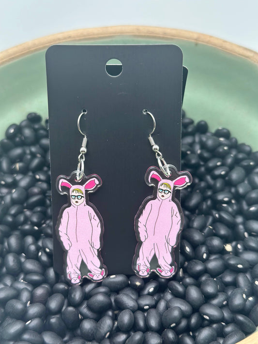 Crooked Halo - Christmas Story Bunny PJ Earrings