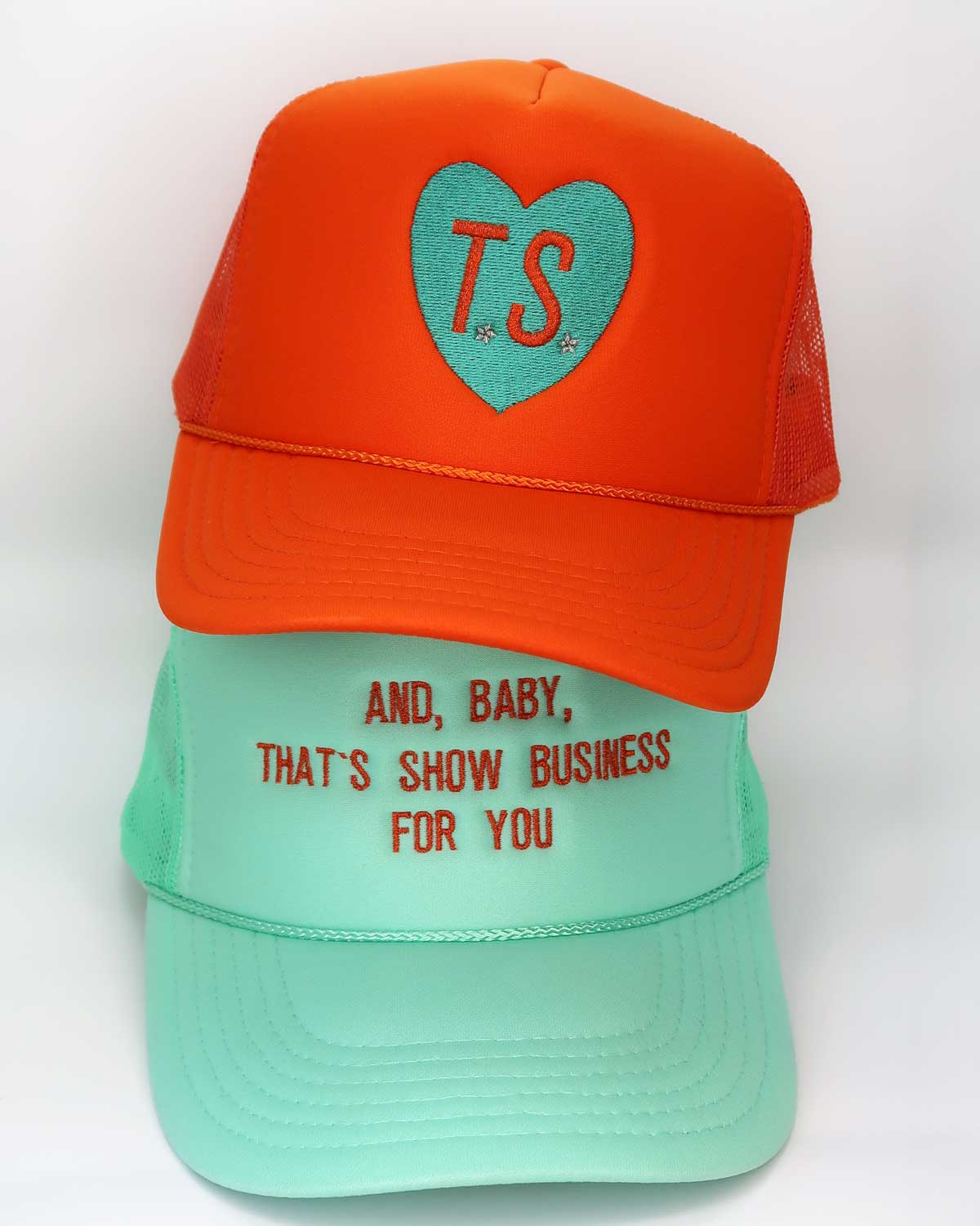 Sundrop - Taylor Swift Showgirl Heart Embroidered Hat - Orange TS Star