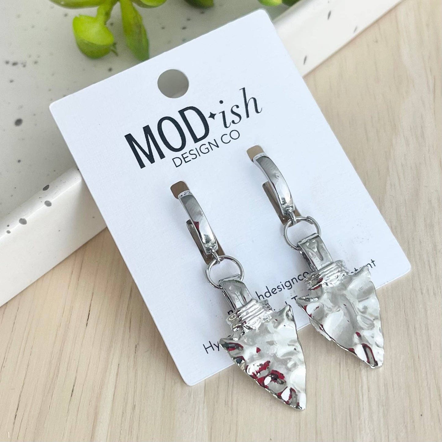 MODish Design Co - Arrowhead Huggies Silver