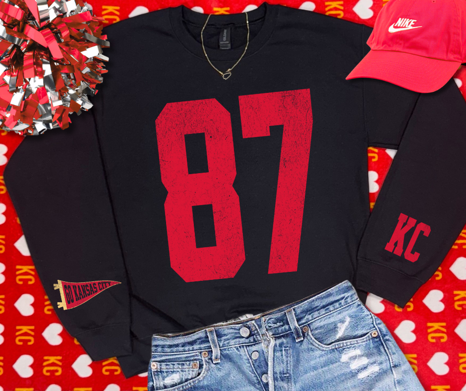 The Red Rival Wholesale - Oversized 87 - KC Pennant Sleeves  (Pick Your Sweatshirt Color)