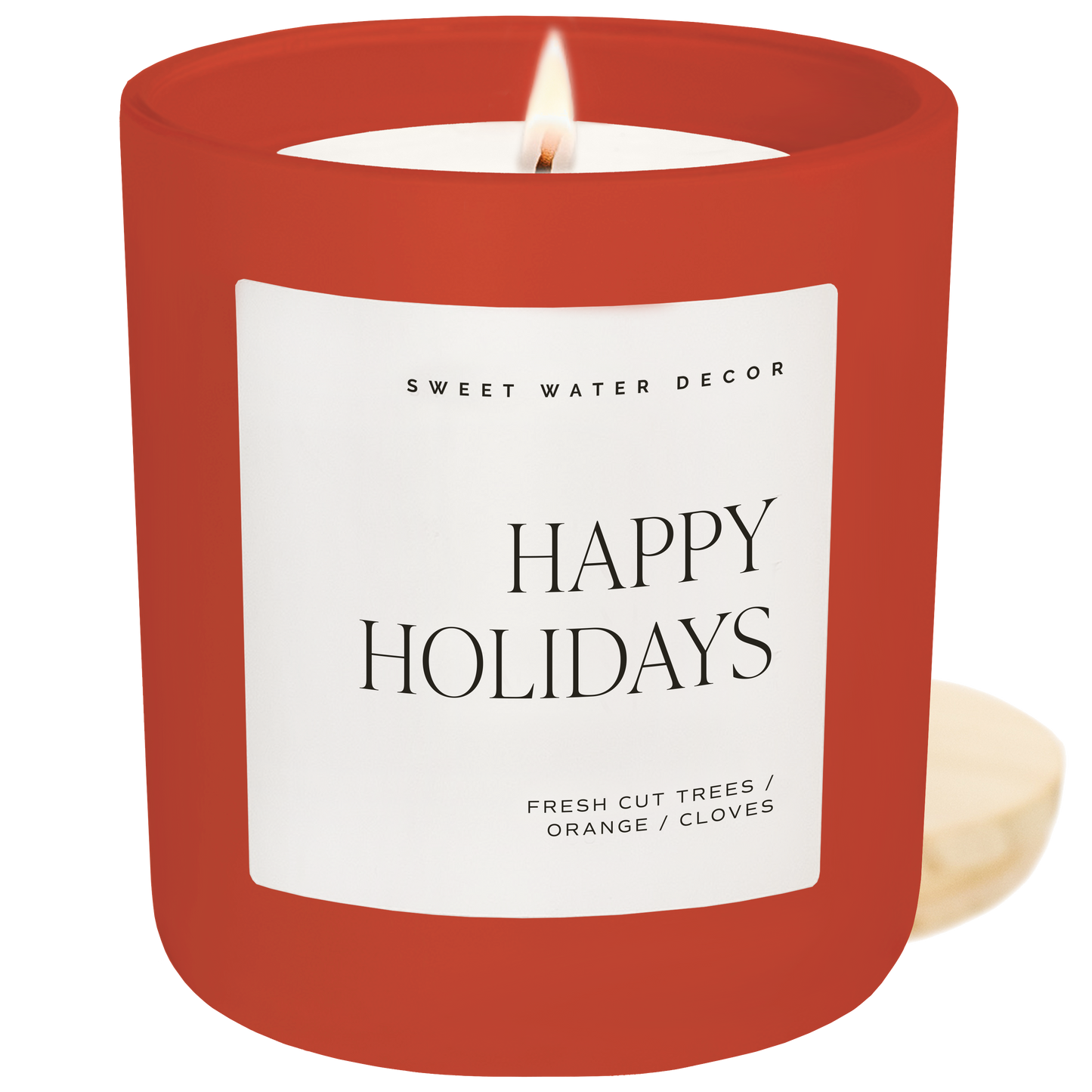 Sweet Water Decor - *NEW* Happy Holidays 15 oz Soy Candle, Matte Jar- Home Decor