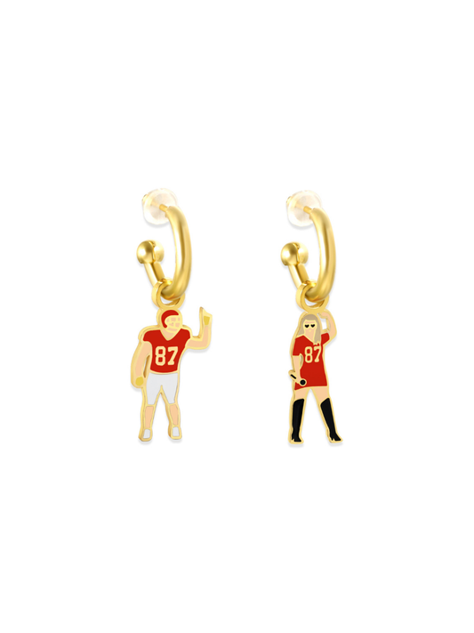 EB and Co. - Kansas City #87 Tight End & Taylor Swift Huggie Hoop Earring