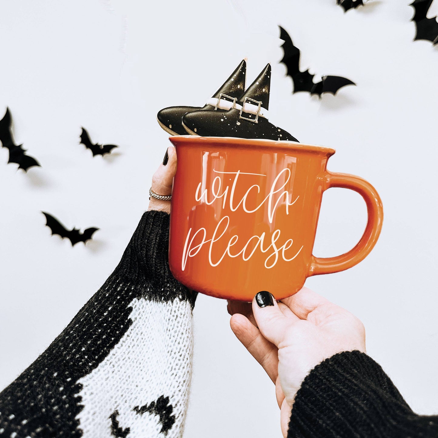 Gia Roma - Halloween Coffee Mugs, Fall Drinkware, Orange + Brown Mugs