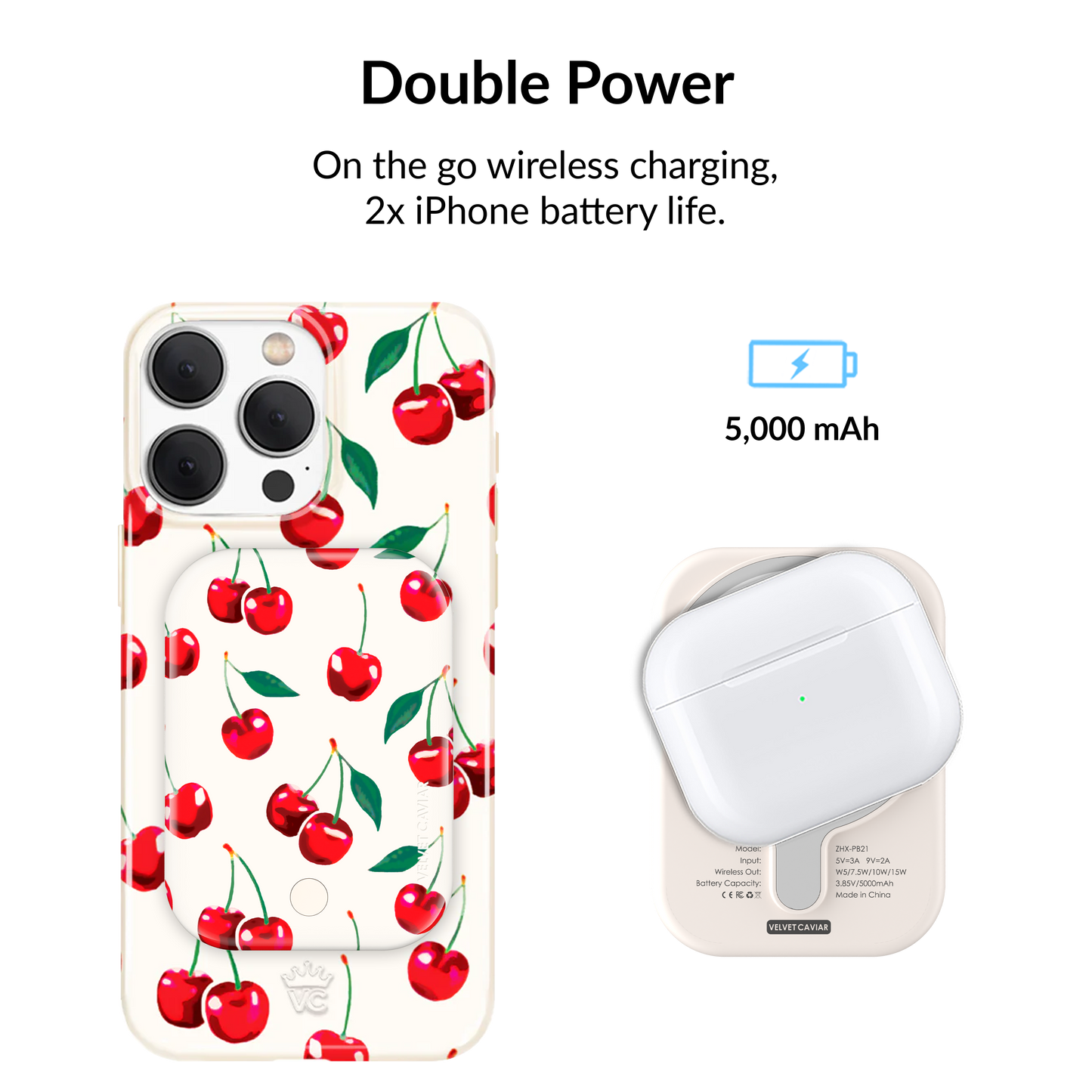 Mon Cheri Cherry MagSafe Battery Power Pack