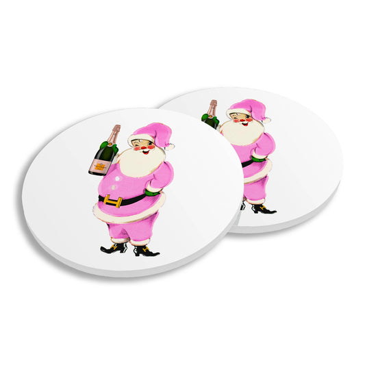 Toss Designs - Ceramic Coasters S/4 - Santa Champagne
