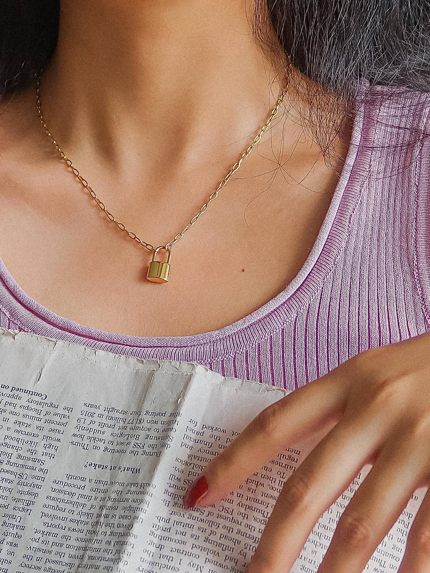 Flânerie by MAIQ - Locky 18K Non-Tarnish Lock Chain Necklace