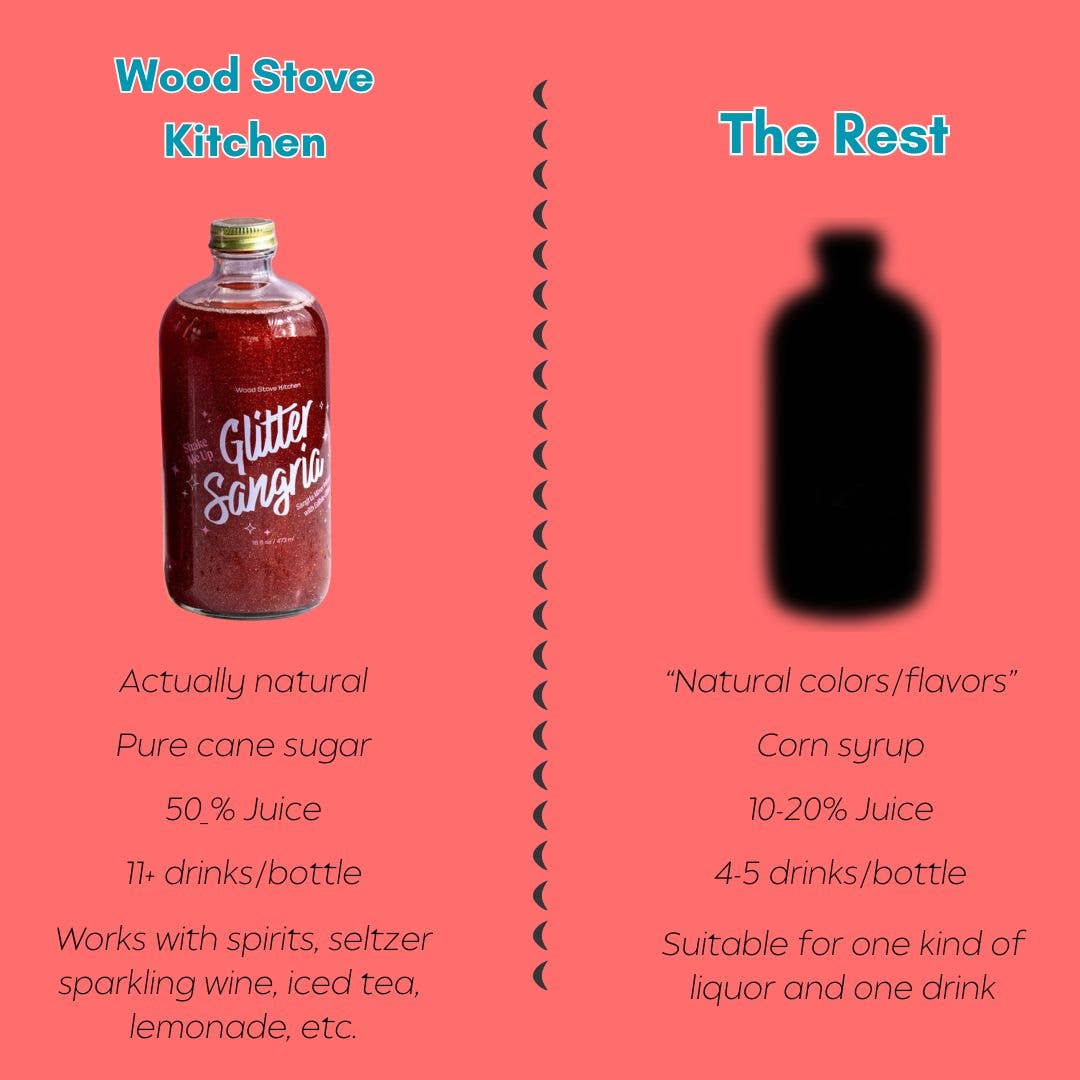 Wood Stove Kitchen - Glitter Sangria Cocktail Mix/Syrup, 16 fl oz