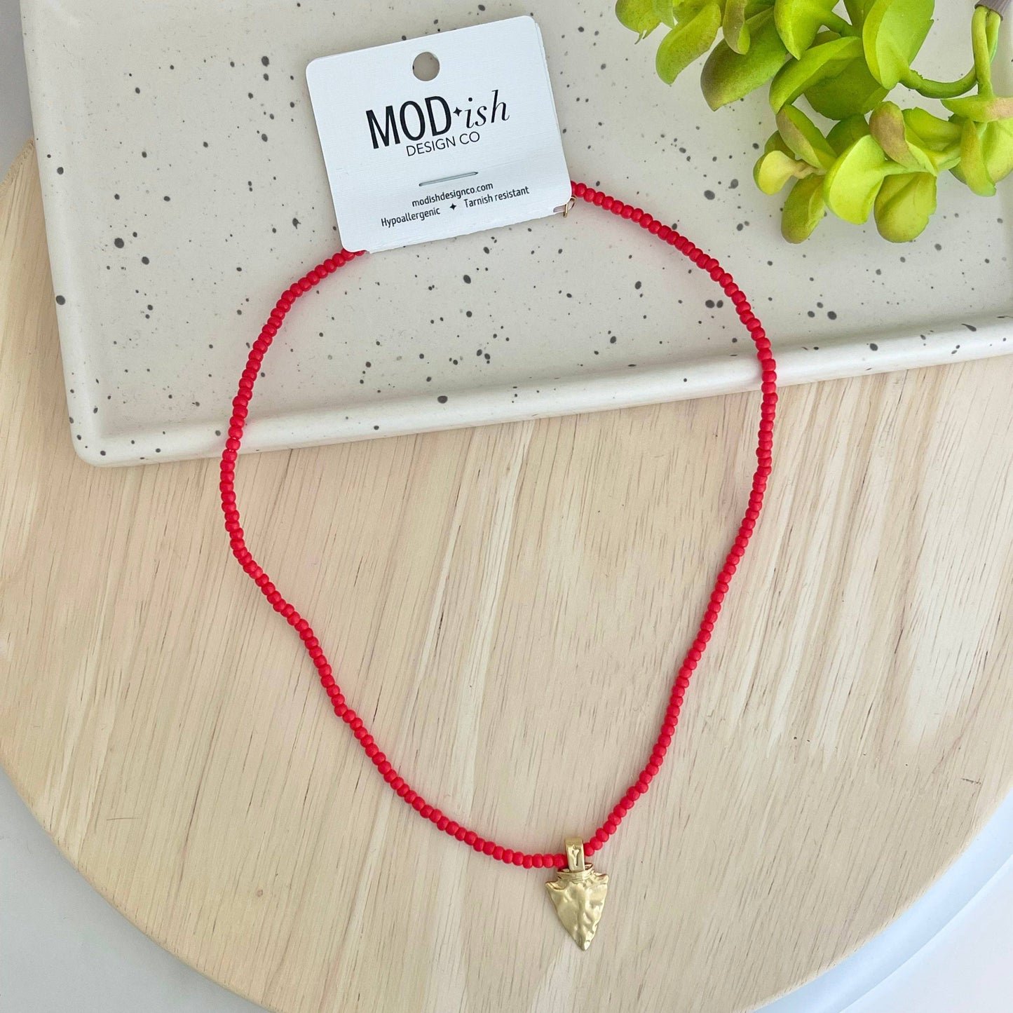 MODish Design Co - Beaded Arrowhead Necklace