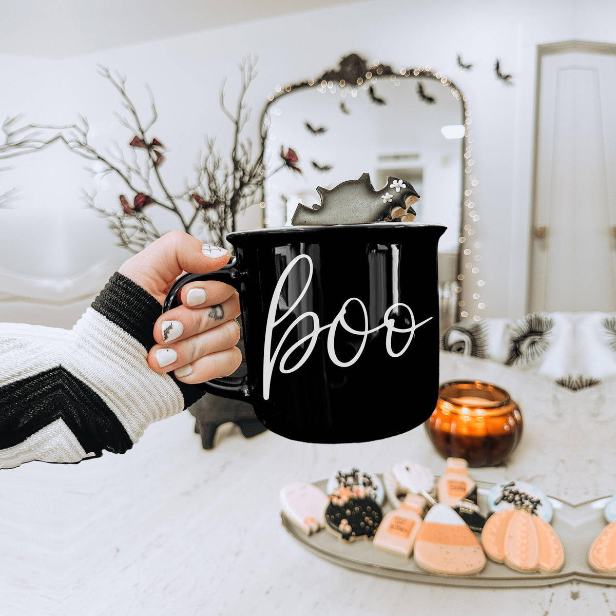 Gia Roma - Halloween Coffee Mugs, Fall Drinkware, Orange + Brown Mugs