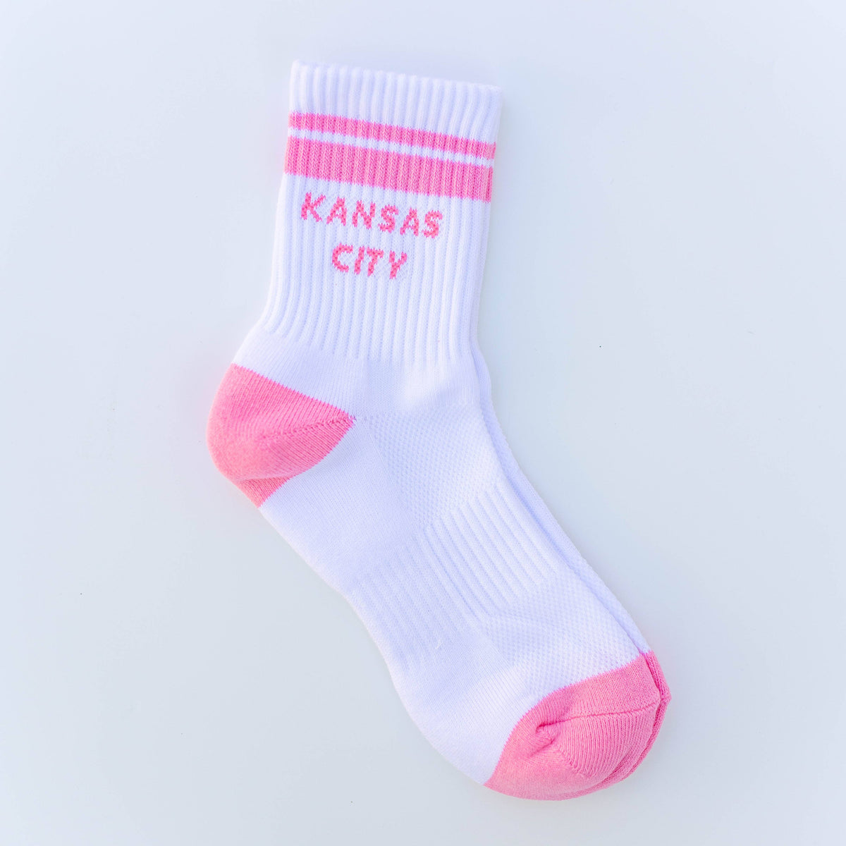 Kansas City Crew Socks - White w/ Pink