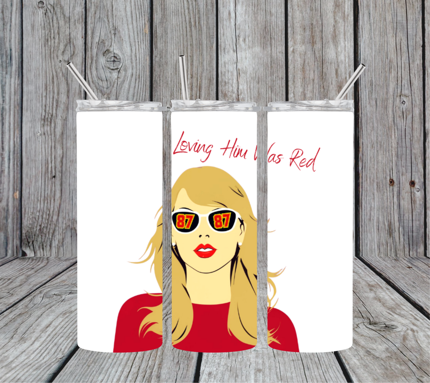 Dogwood Graphics & Design - Taylor Swift 87 Chiefs Red 20oz Skinny Tumbler